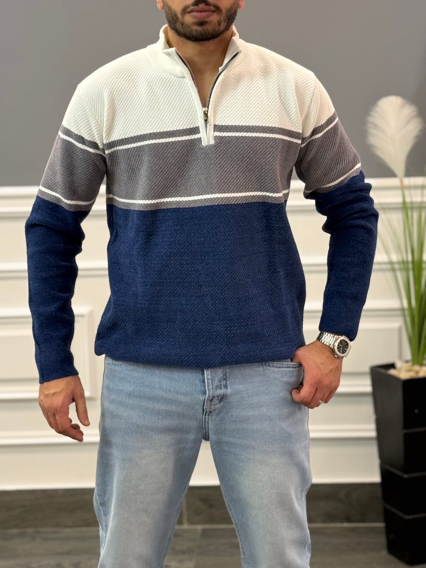 Blue Striped sweater