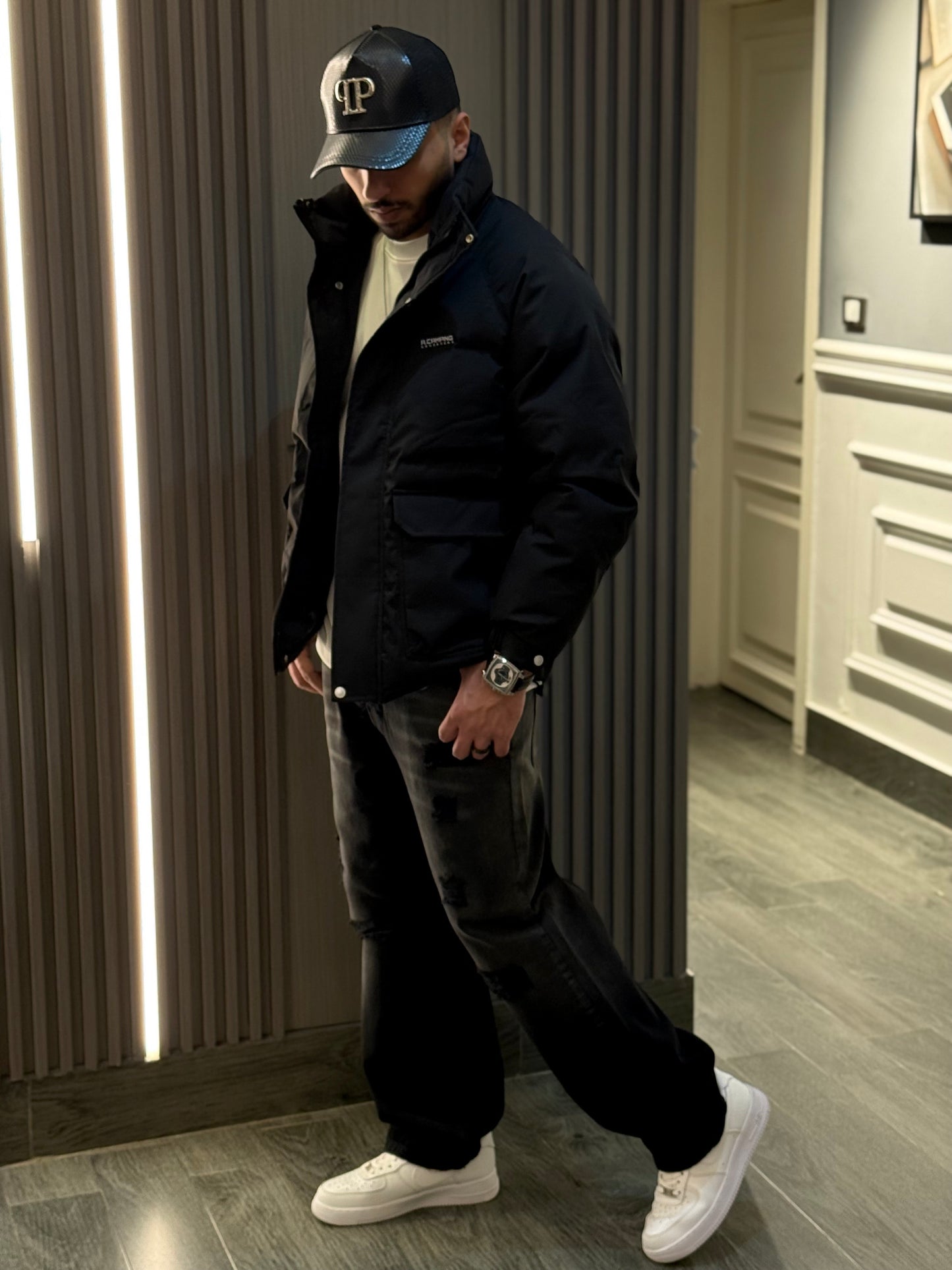 Black Bomber Stiker Jacket