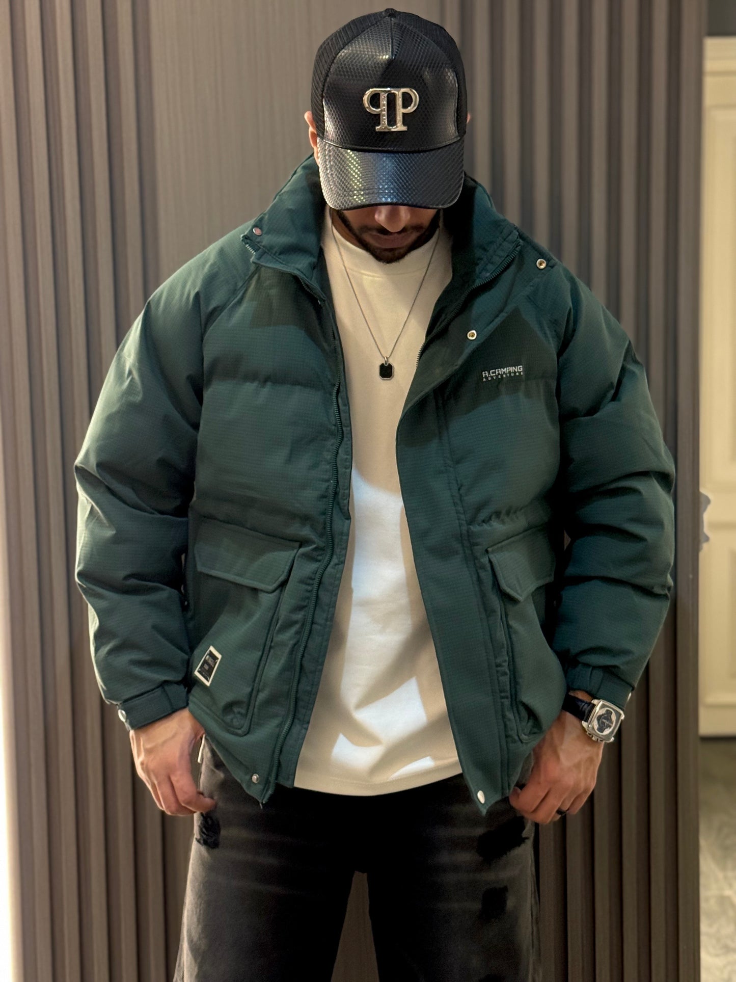 Green Bomber Stiker Jacket