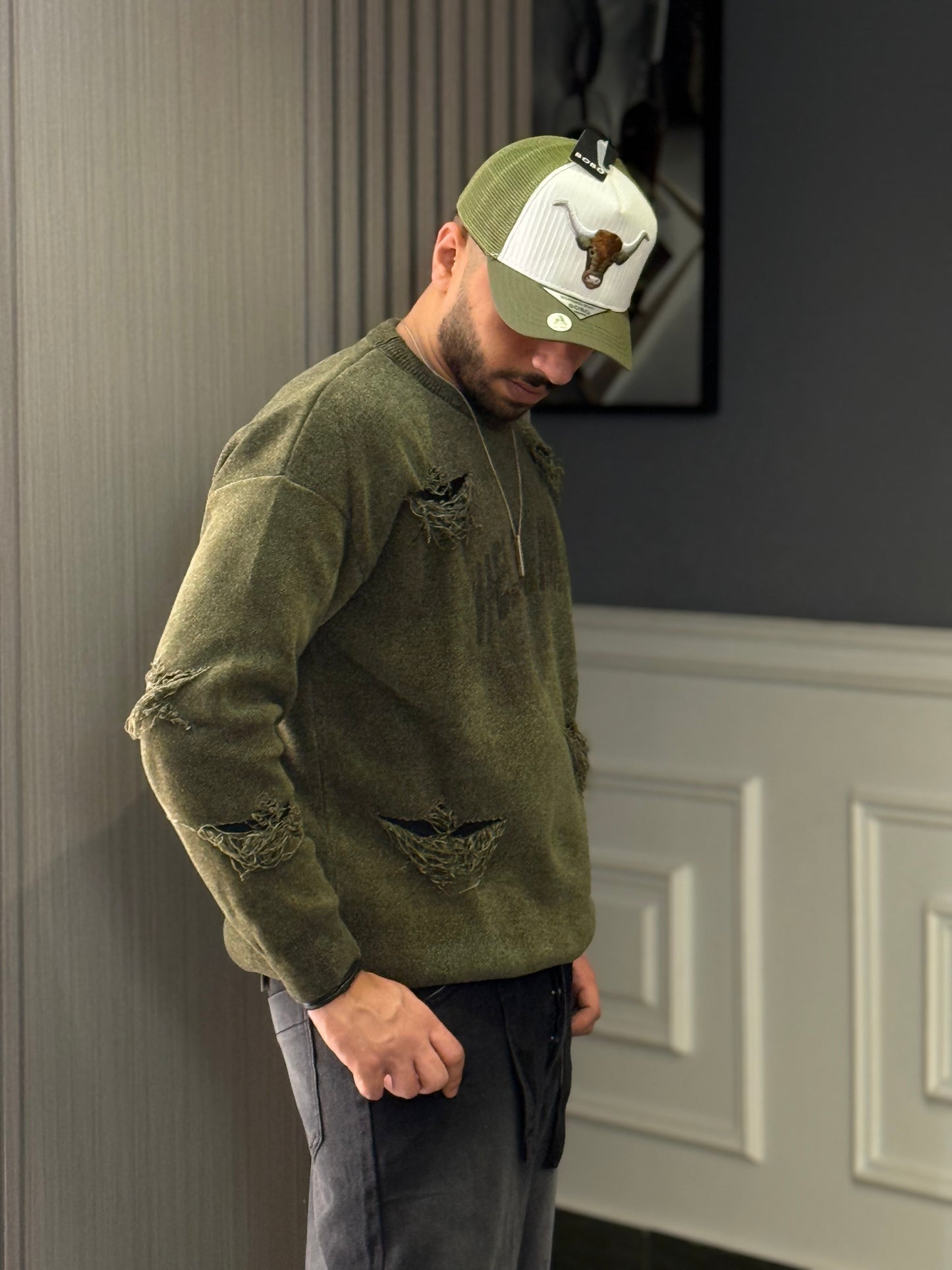 Olive Cating Pullover