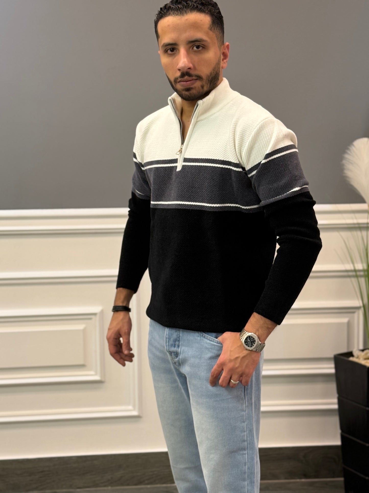 Black Striped sweater