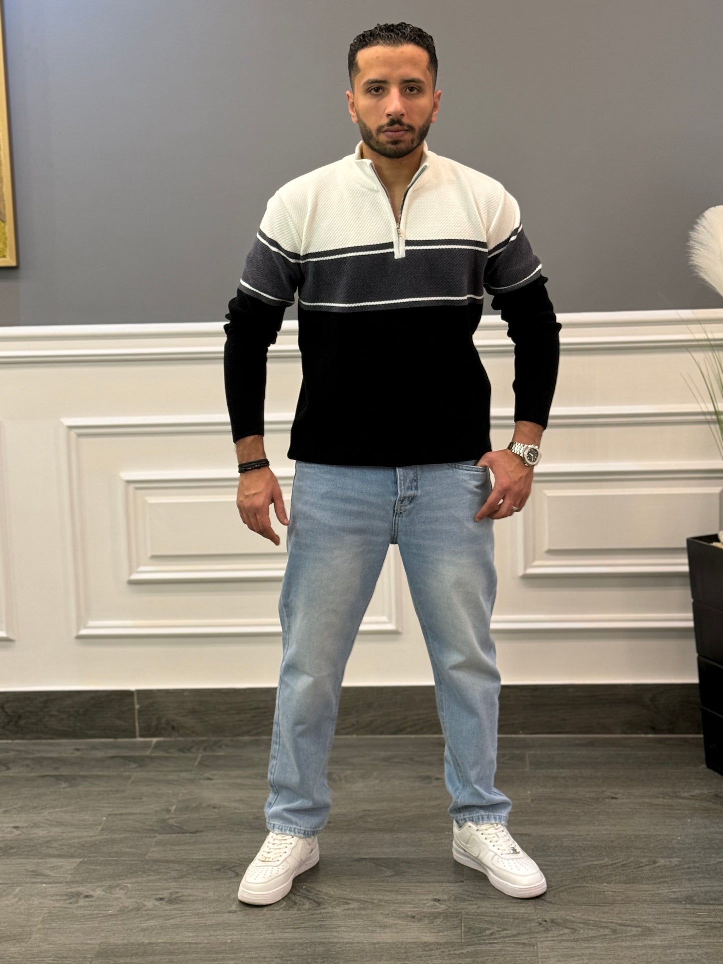 Black Striped sweater