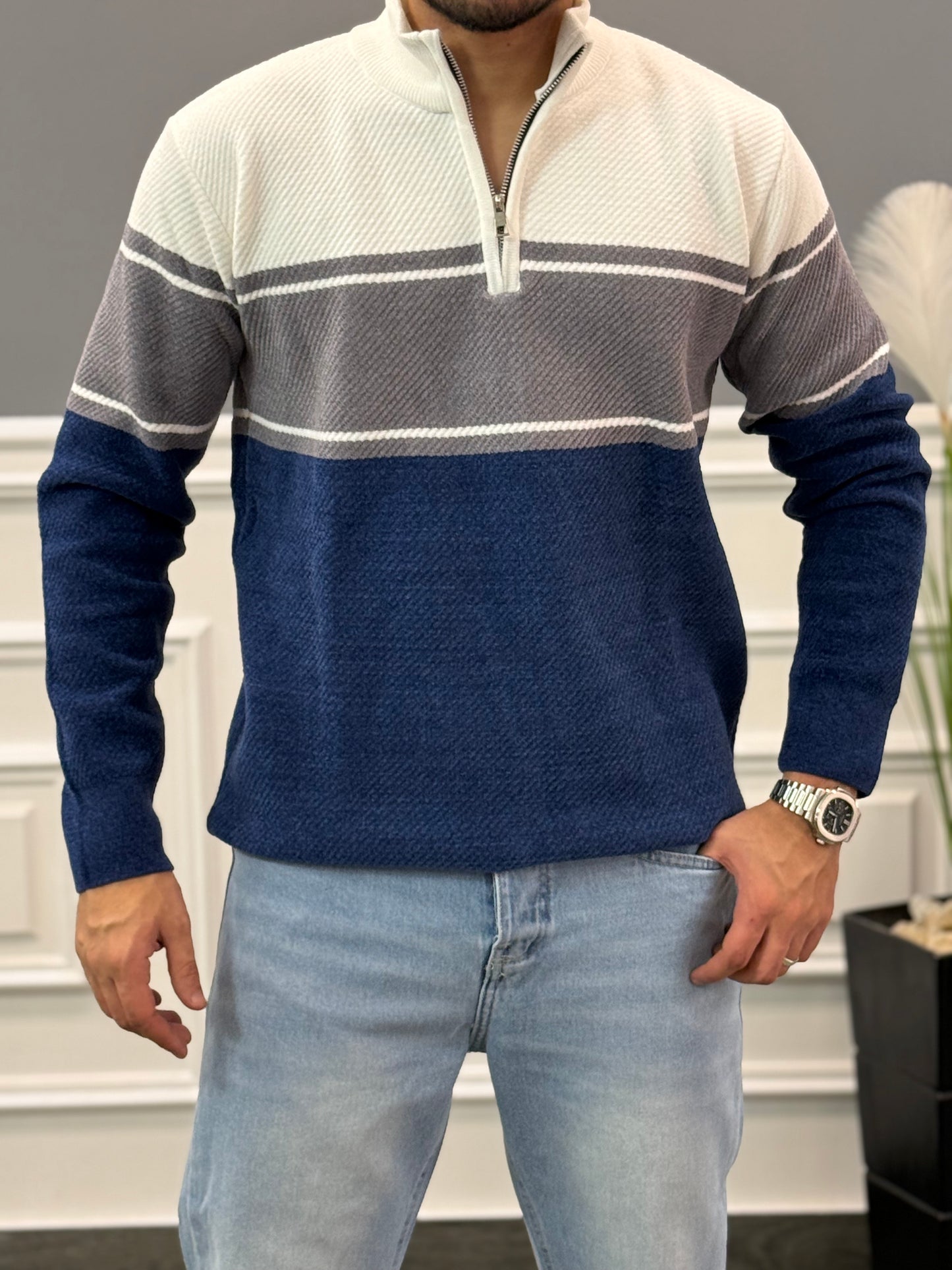 Blue Striped sweater