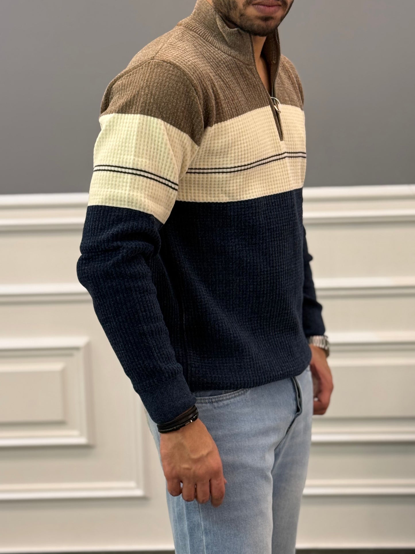 Navy Blue Striped sweater