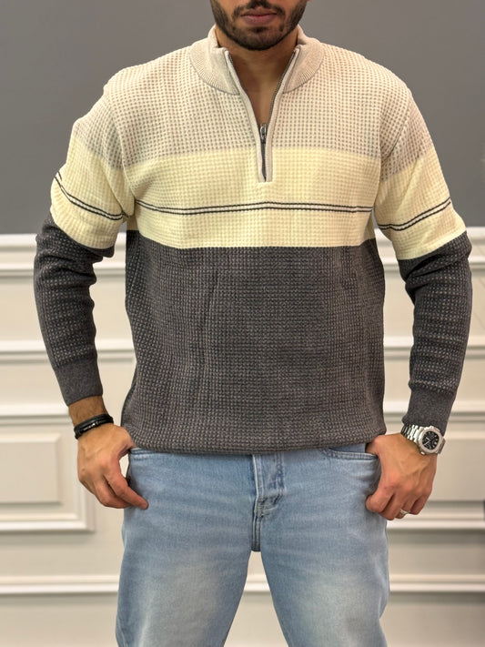 Gray Striped sweater