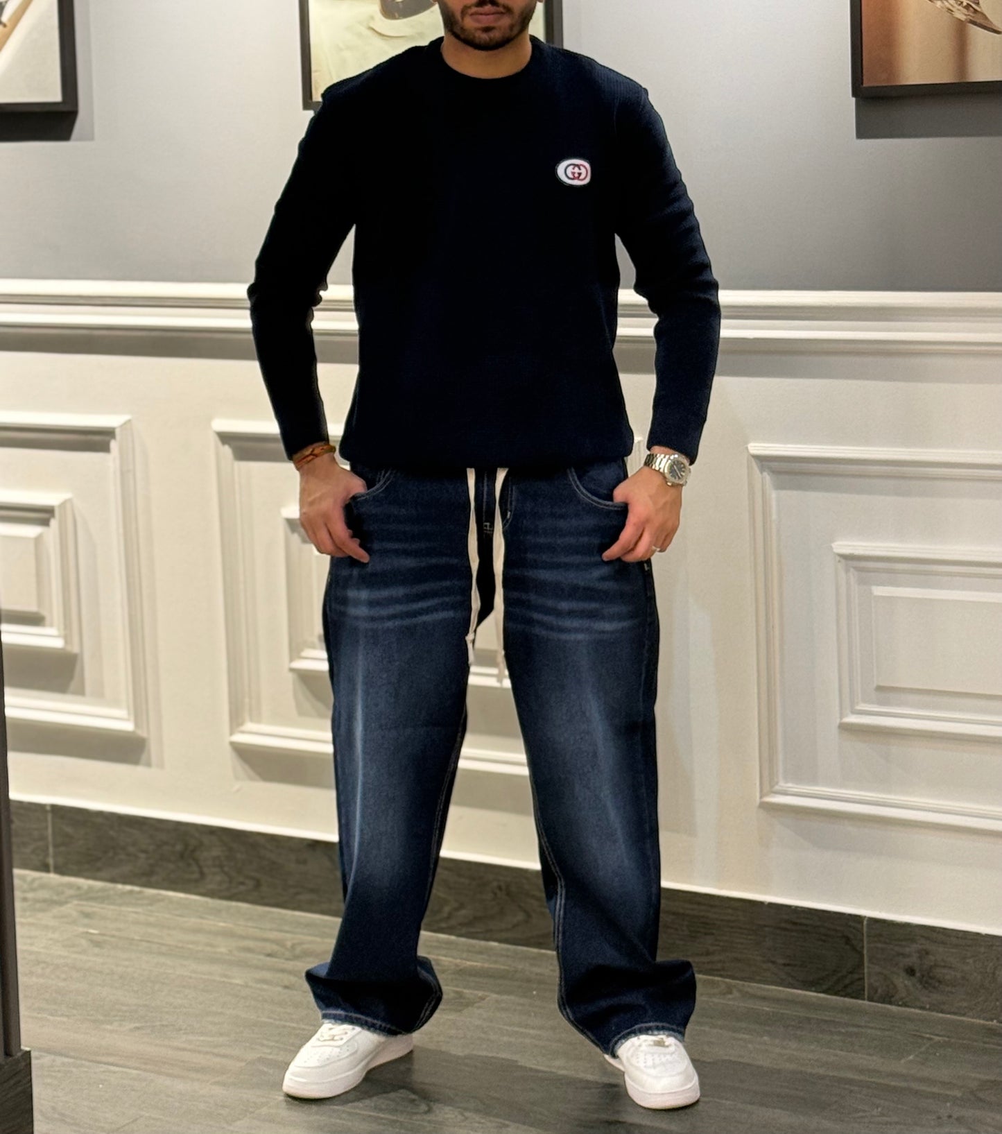 Navy Blue Wool Sweater