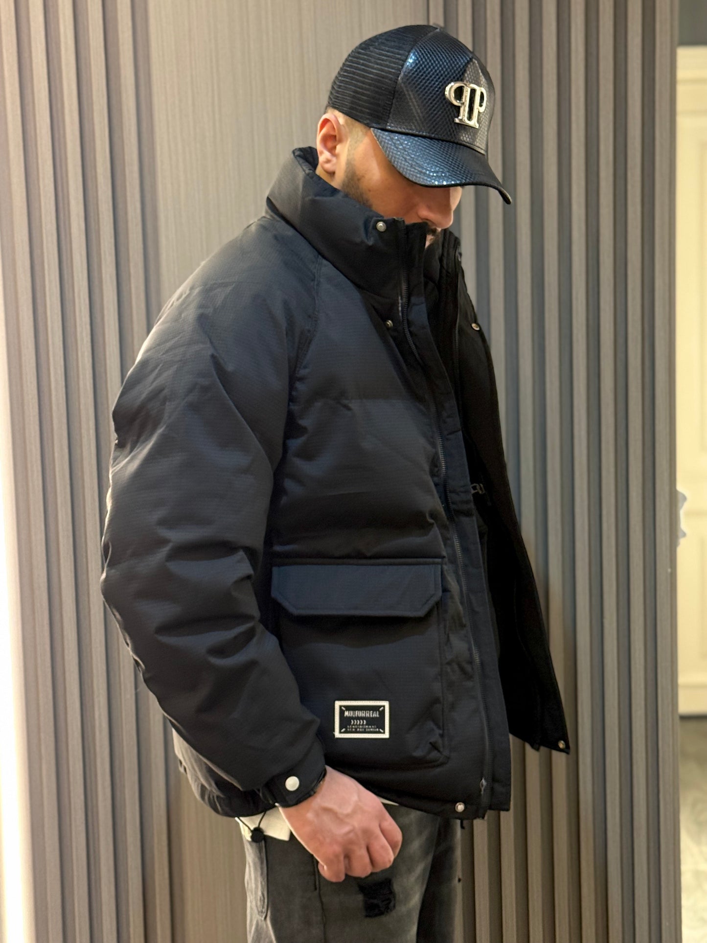 Black Bomber Stiker Jacket