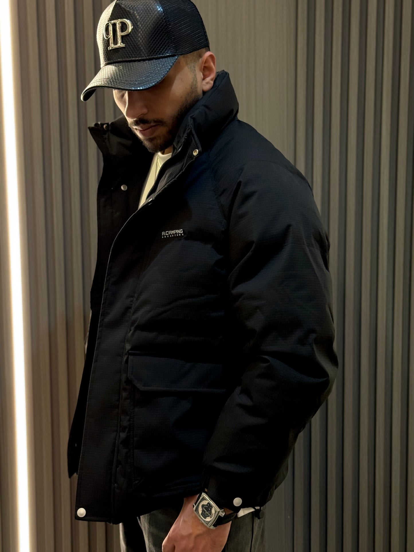 Black Bomber Stiker Jacket