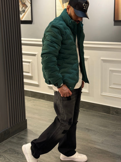 Green half coller bomber