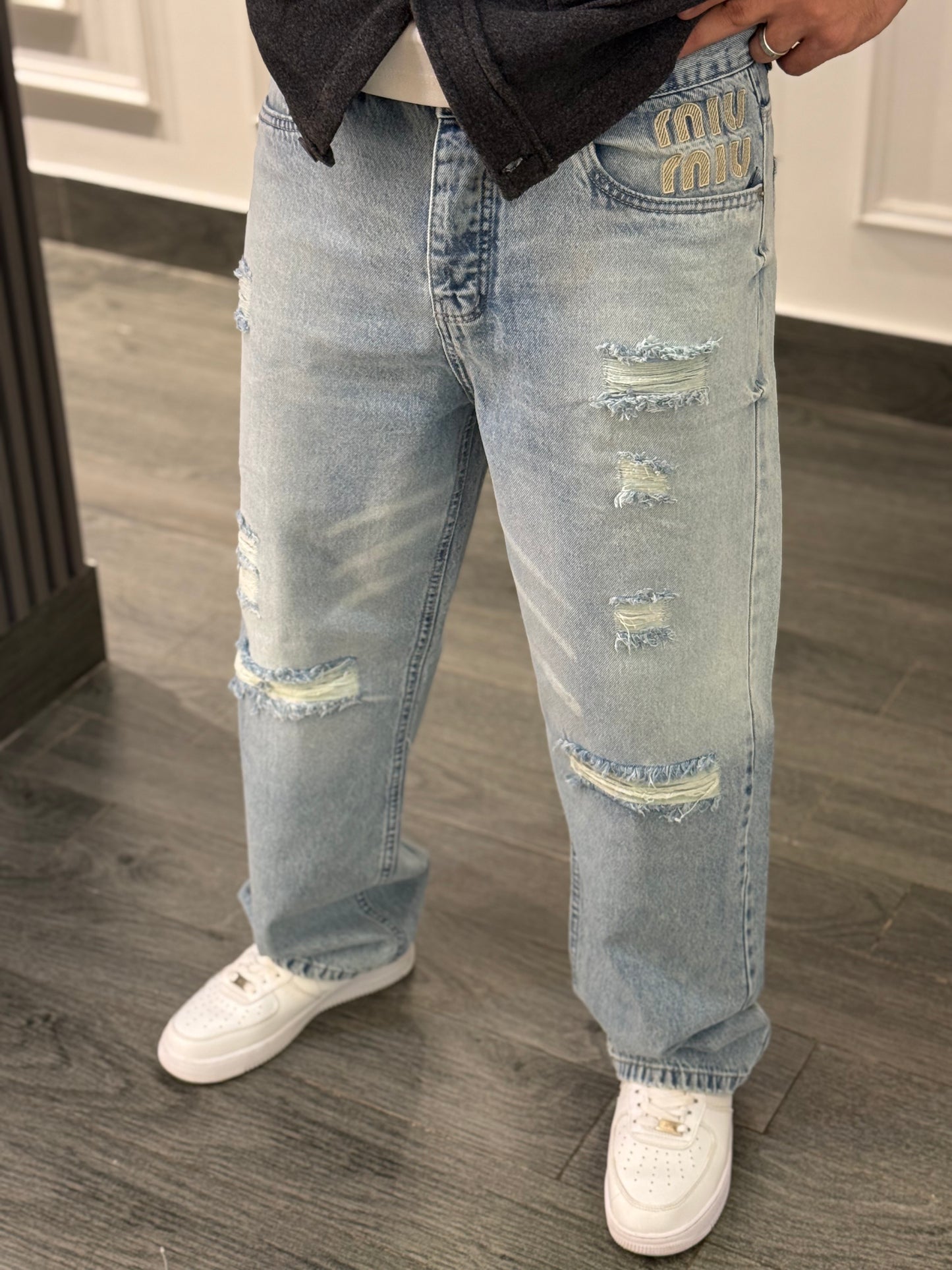 Light blue miumiu jeans