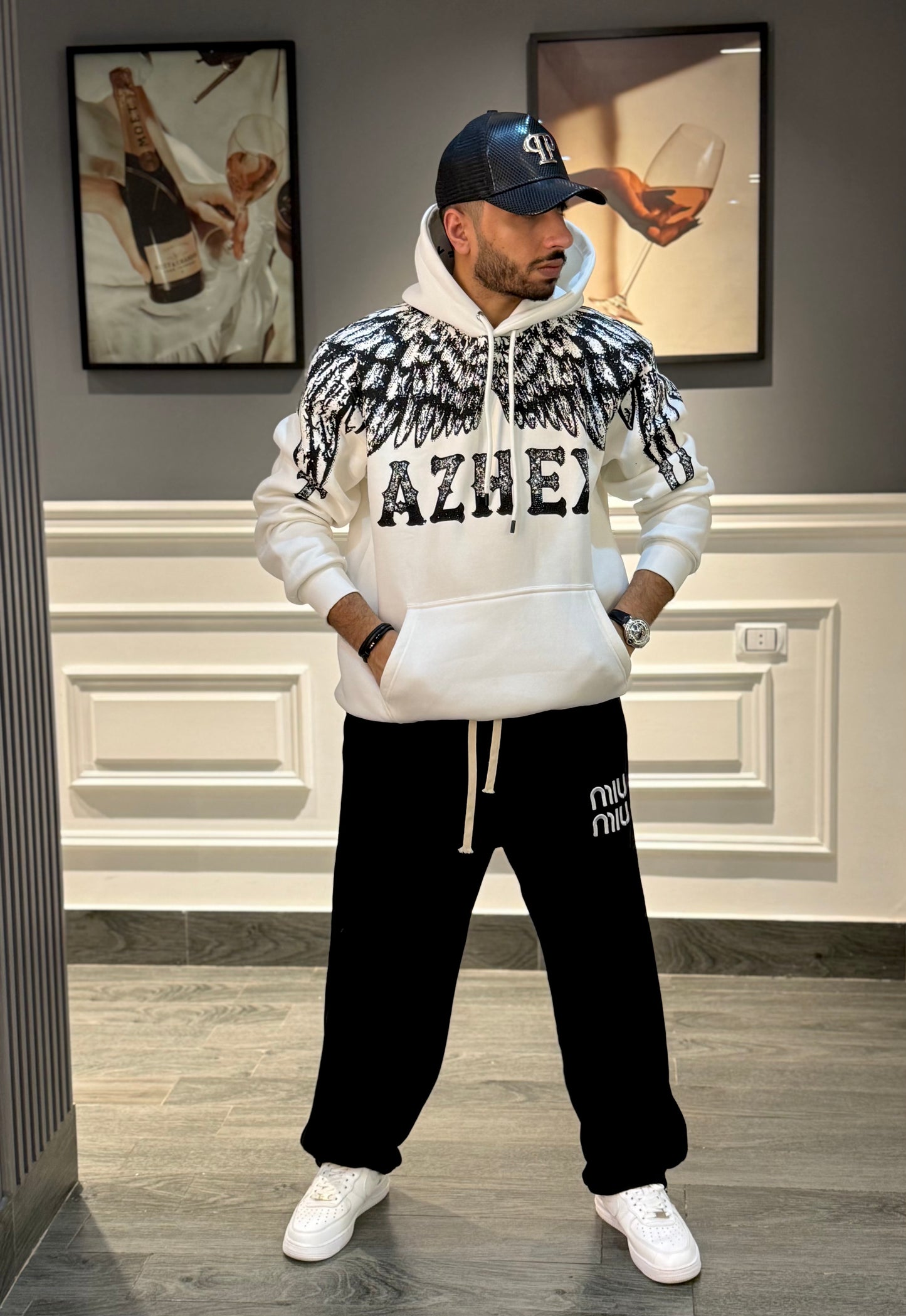 White azhey hoodie