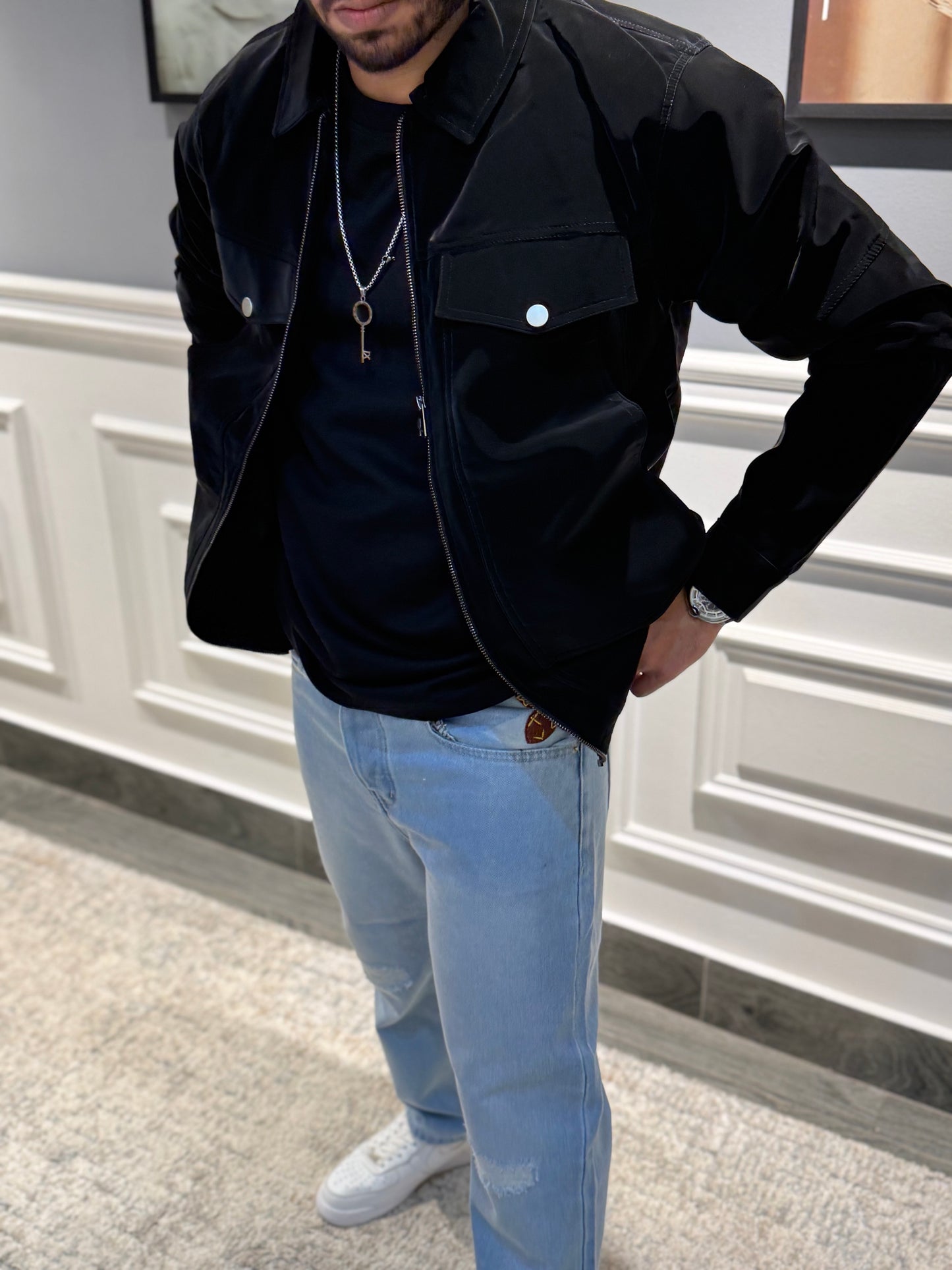 Light blue Lv print pants